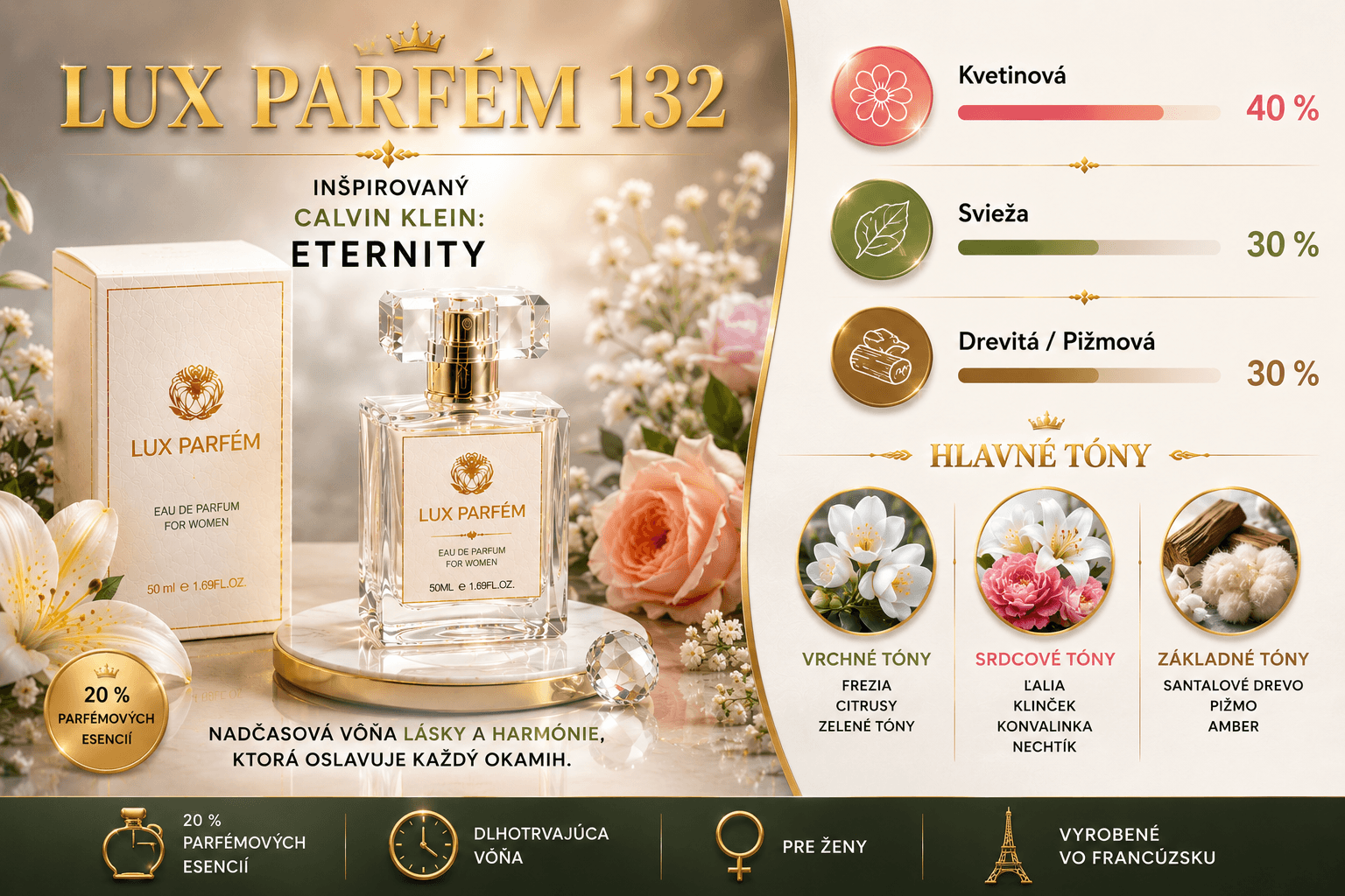 Lux Parfém 132 – Inšpirovaný Calvin Klein: Eternity